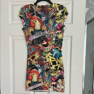 Ed Hardy Multicolor Tattoo Art Dress